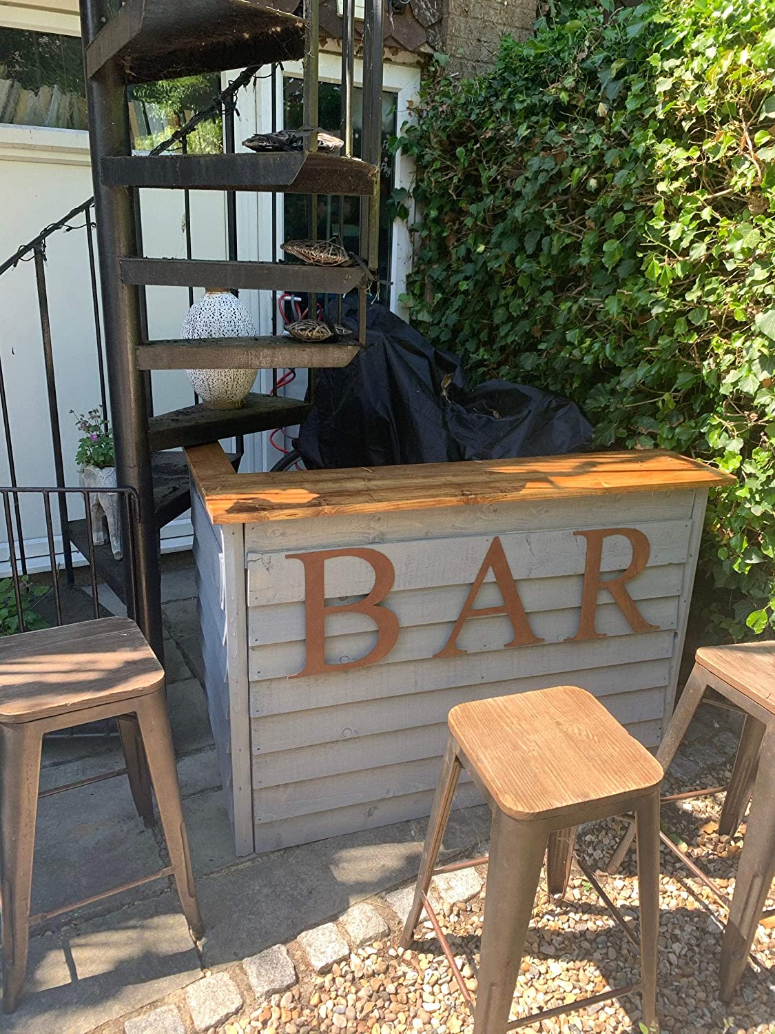 Bar Sign, Classic Rusty Metal Lettering 5" or 12" Tall