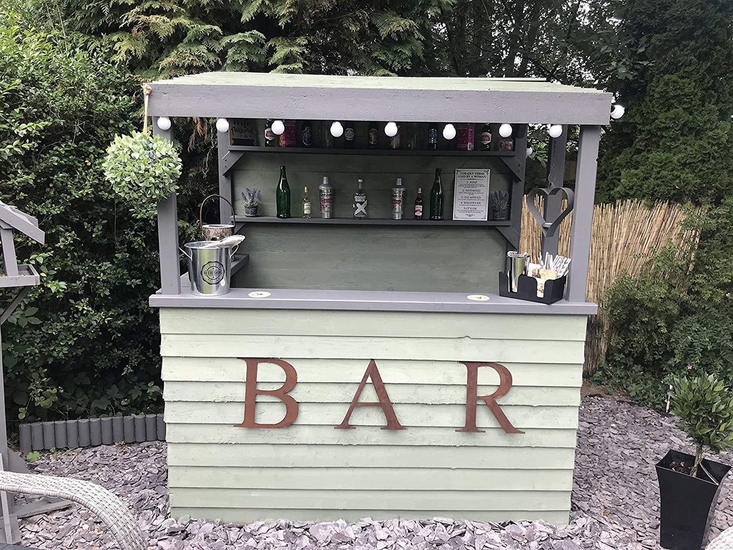 Bar Sign, Classic Rusty Metal Lettering 5" or 12" Tall