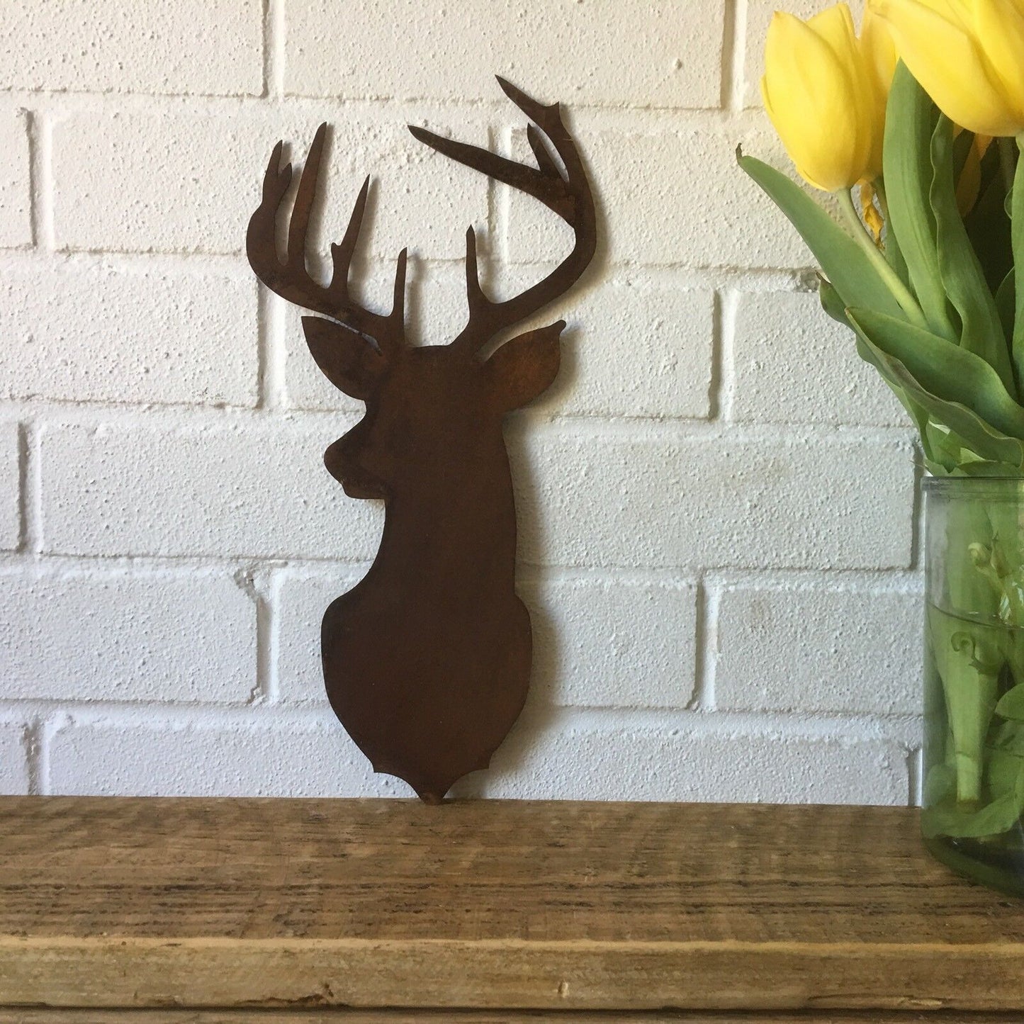 Rusty Metal Stags Head Wall Decoration