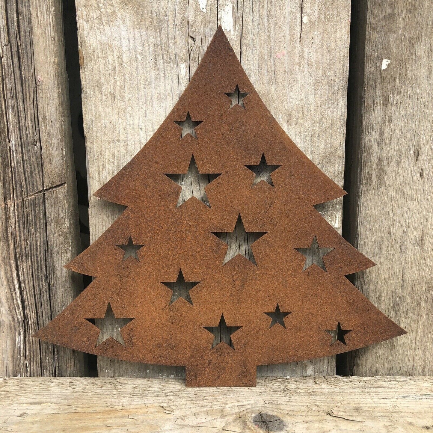 Rusty Metal Christmas Tree Decoration