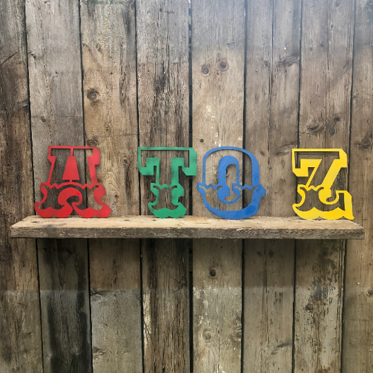 carnival lettering spelling out A TO Z