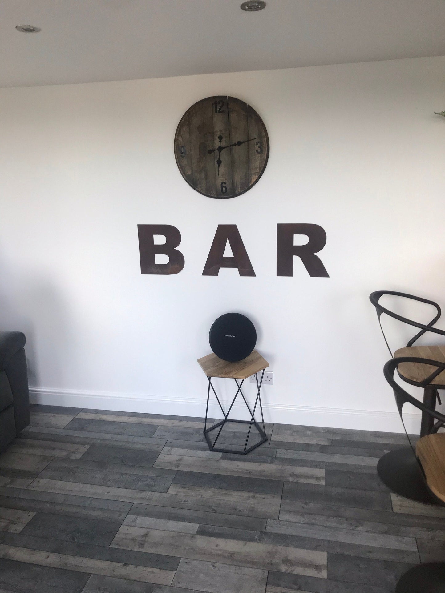 Bar Sign, 5" or 12" Rusty Metal Fat Font Lettering