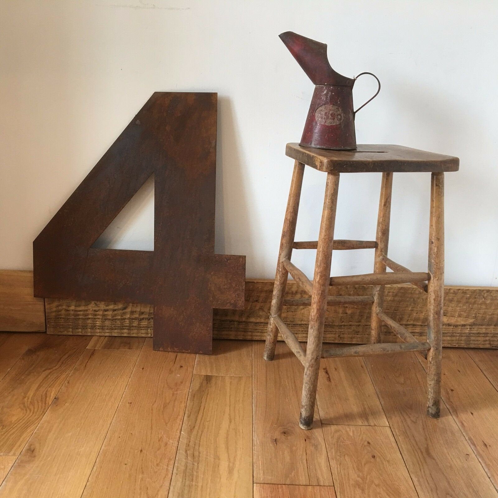 70cms tall rusty metal number 4