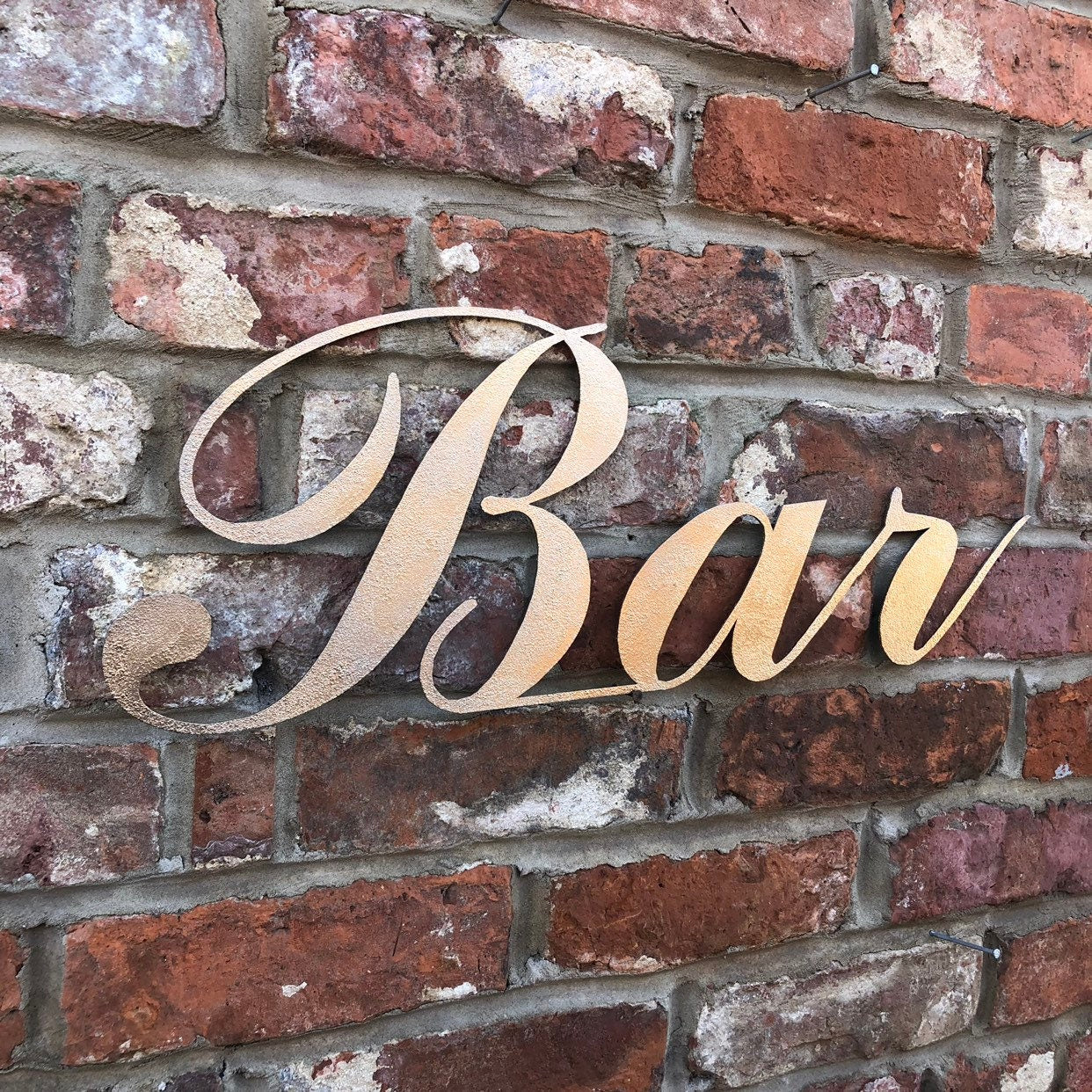 Distressed Gold Metal Bar Decoration