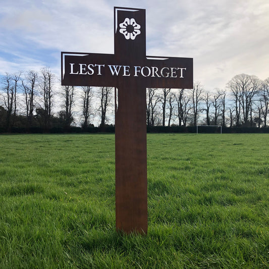 Large lest we forget cross, garden decoration 