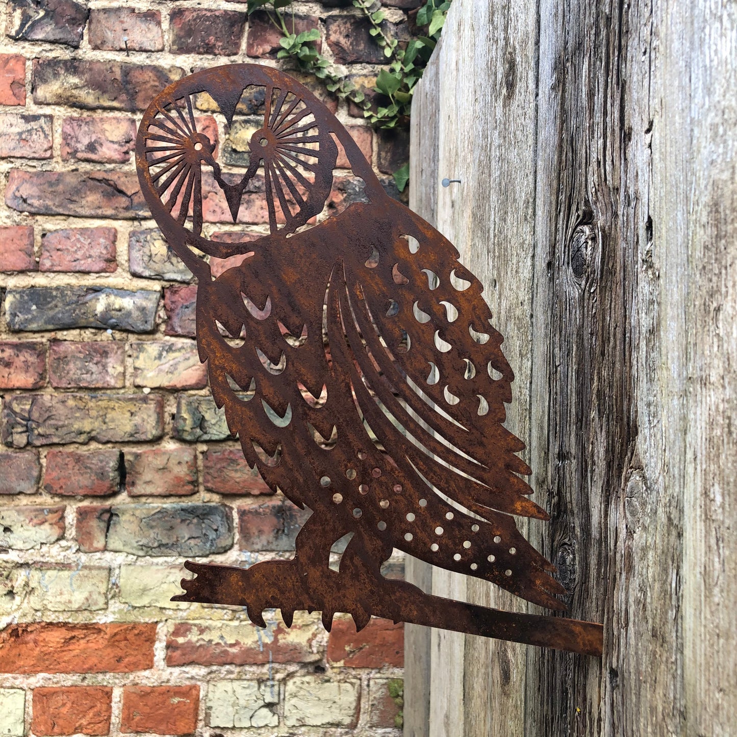 Rusty Metal Owl Garden Decoration