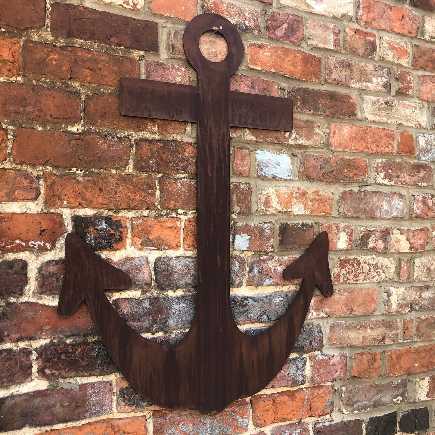 Large Rusty Metal Anchor Wall Decoration