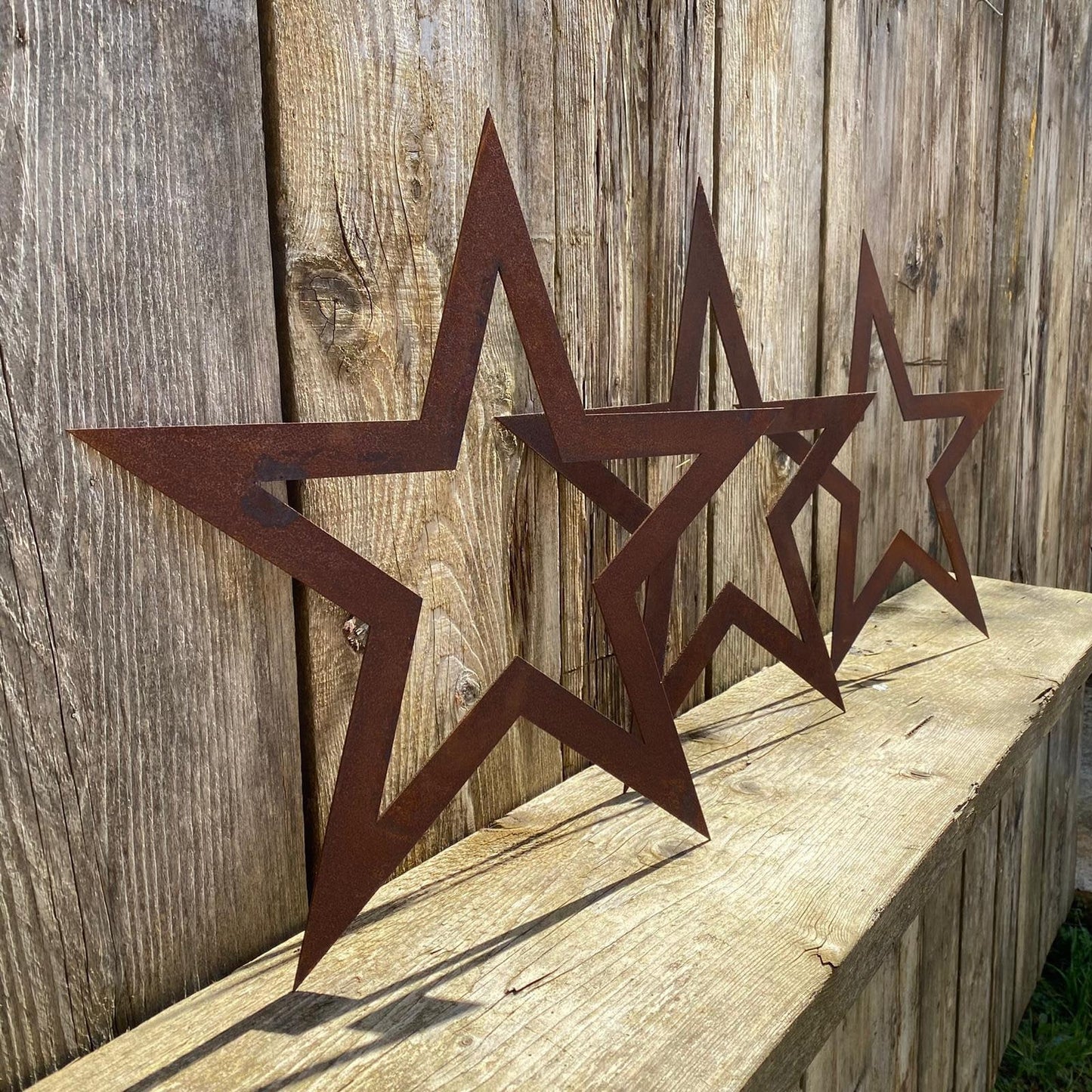 Special offer, Set of 3 Rusty Metal Stars, Home Decorations.