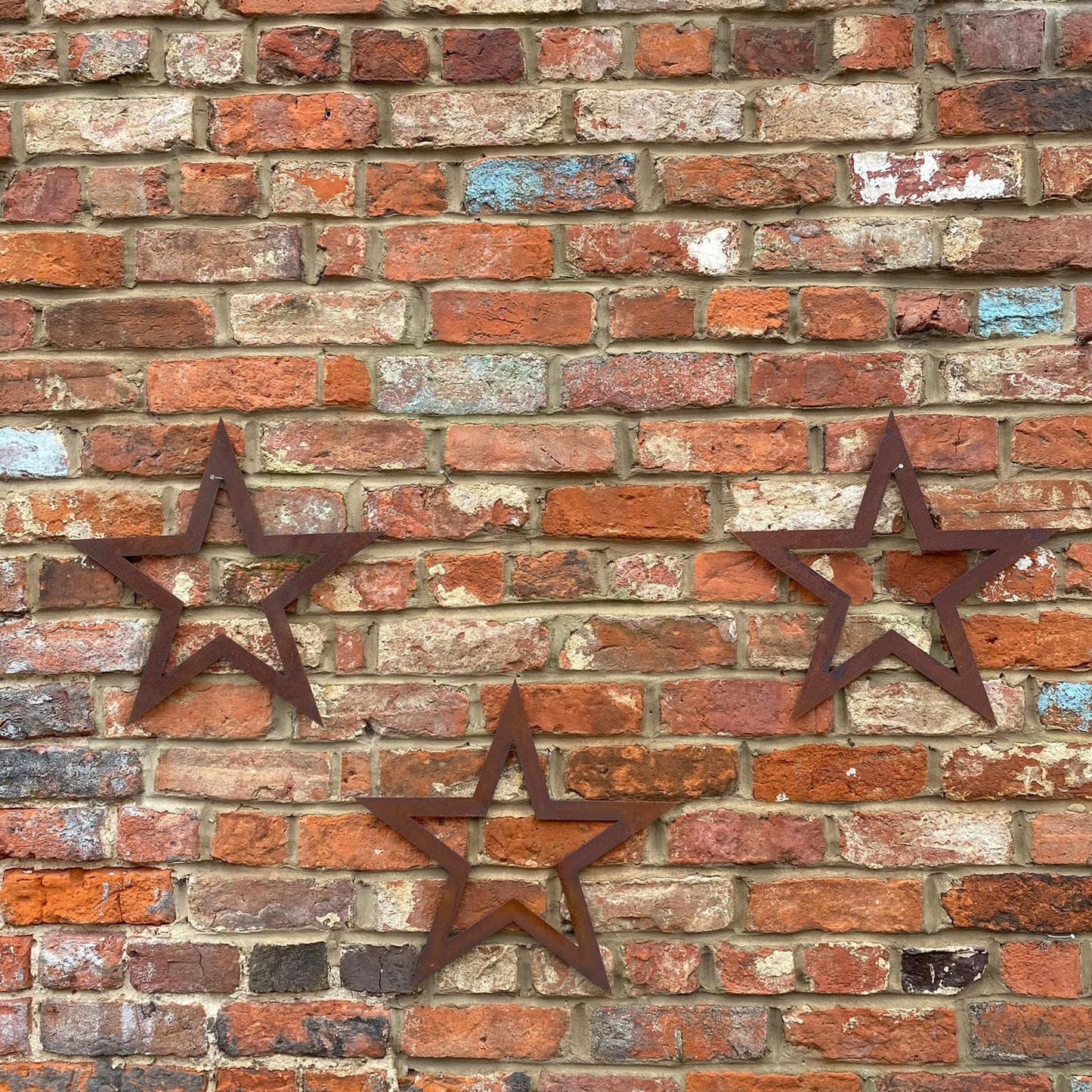 Special offer, Set of 3 Rusty Metal Stars, Home Decorations.