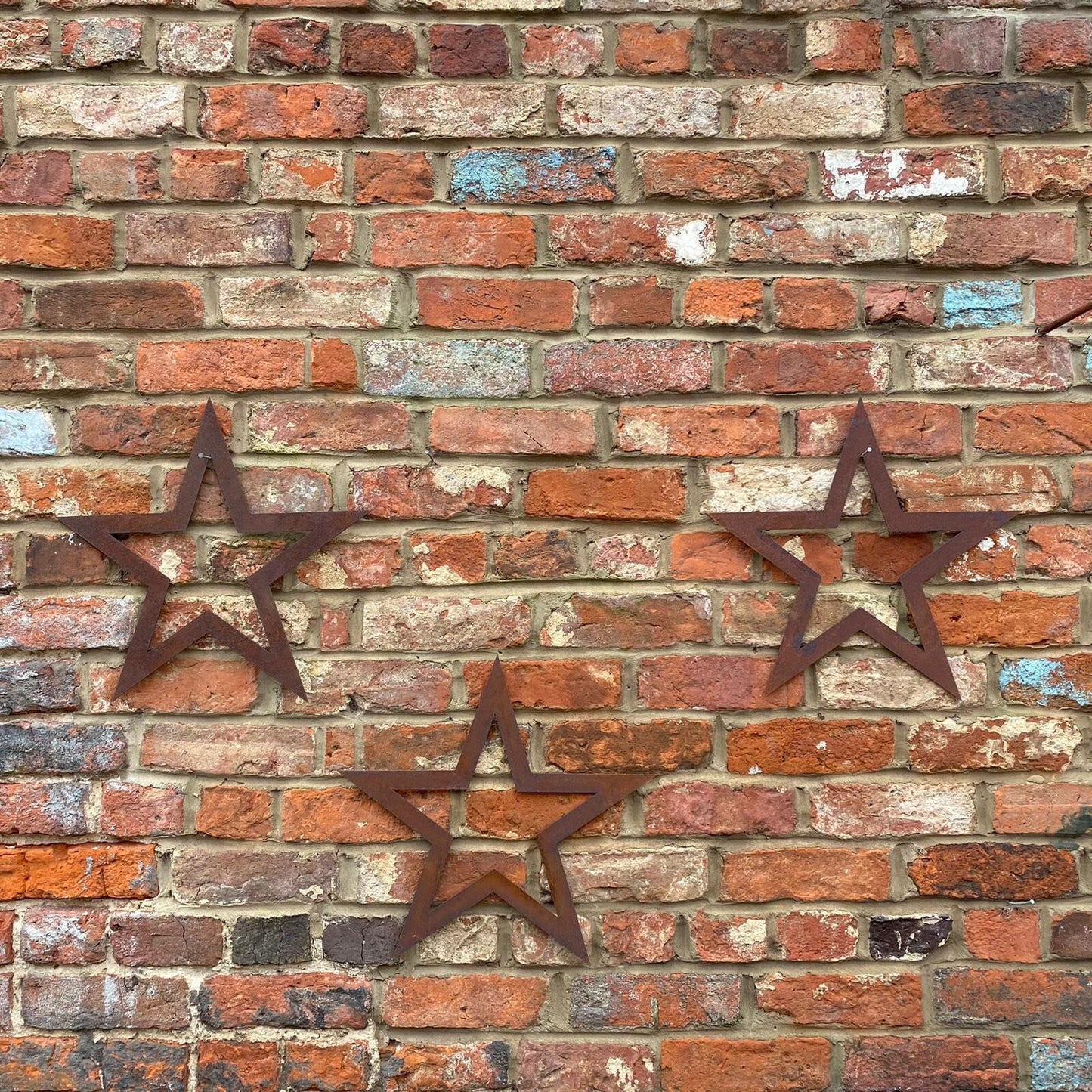 Special offer, Set of 3 Rusty Metal Stars, Home Decorations.