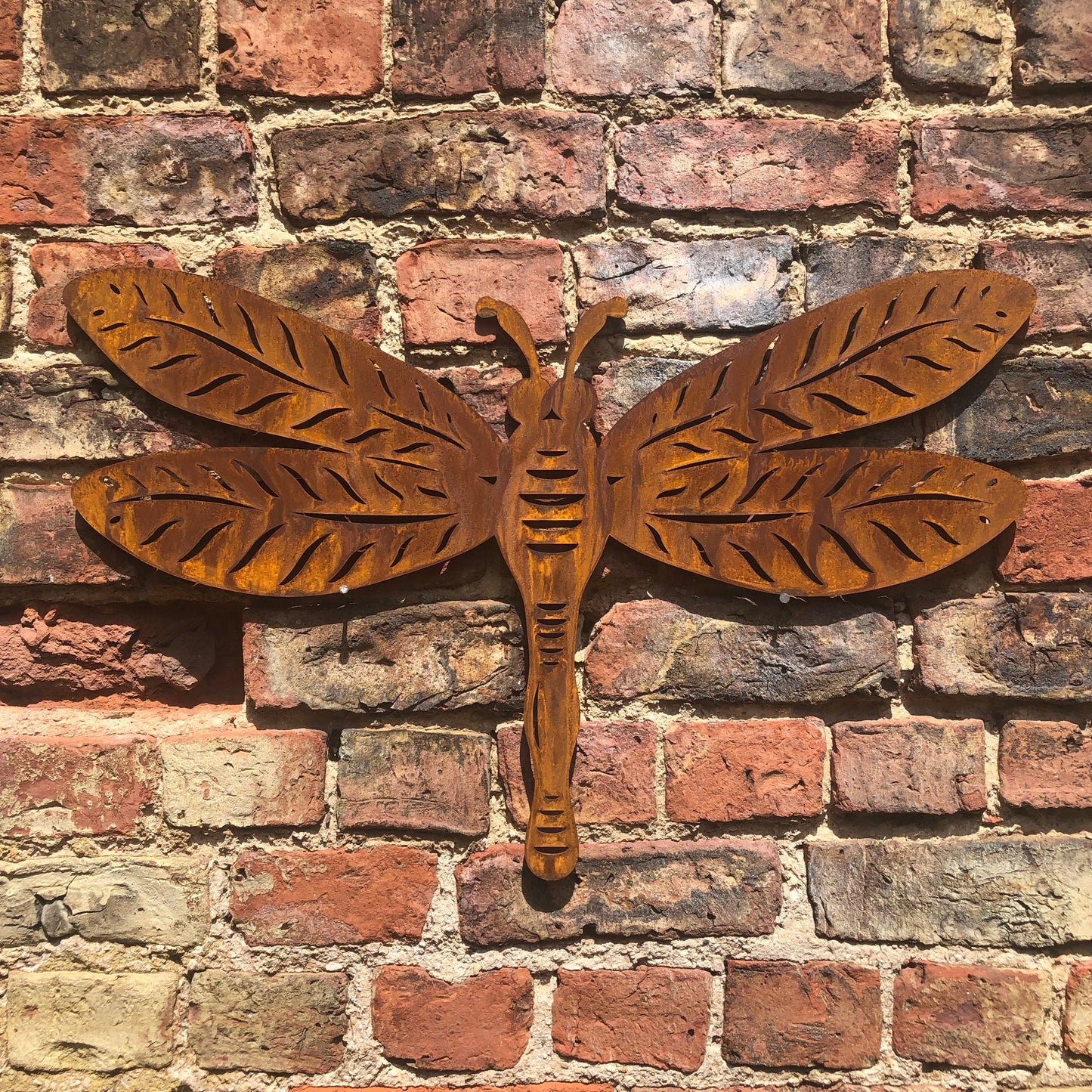 Rusty Metal Dragonfly Garden Decoration