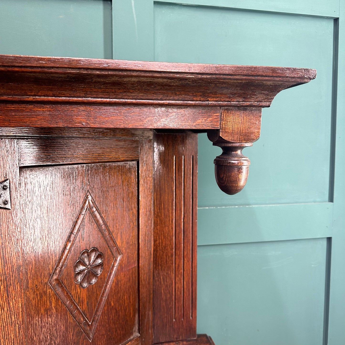 Antique Oak Court Cupboard /Antique Oak Dresser/Home Cocktail Bar / Oak Cabinet / Buffet Server