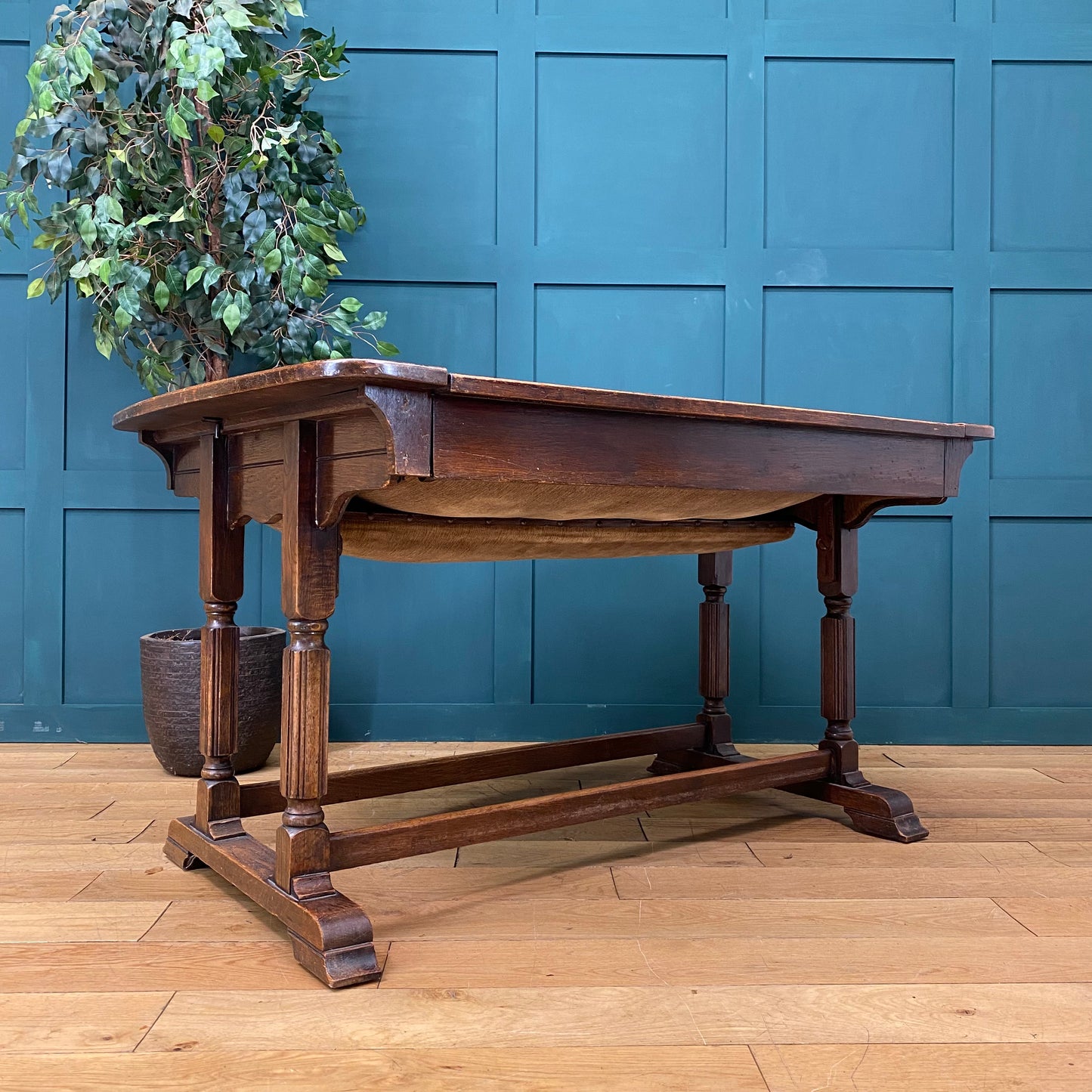 Antique Solid Oak Dining Table / Metamorphic Sofa Table / 1920s  Oak Table