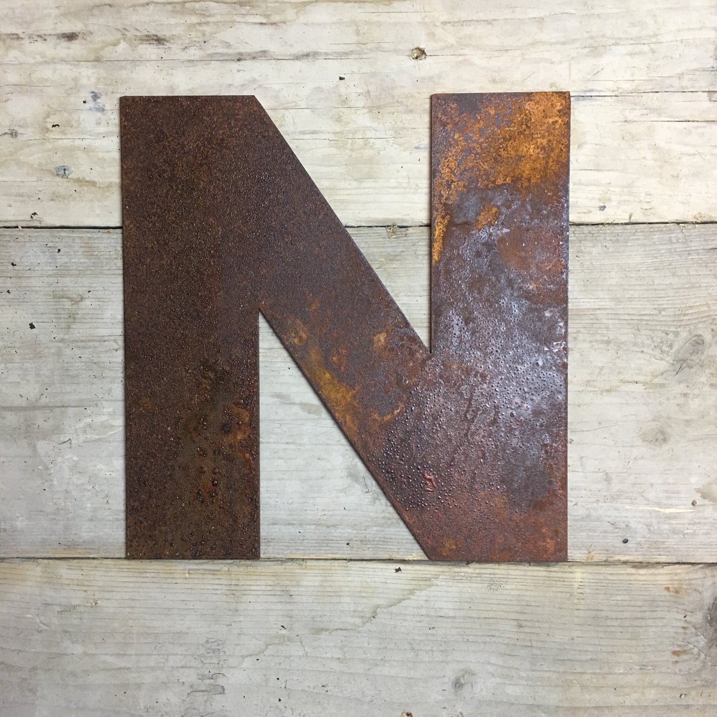 12" Rusty Fat Font Metal Letters A-Z 0-9.