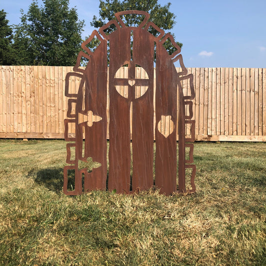 Large metal fairy elf door garden decoration