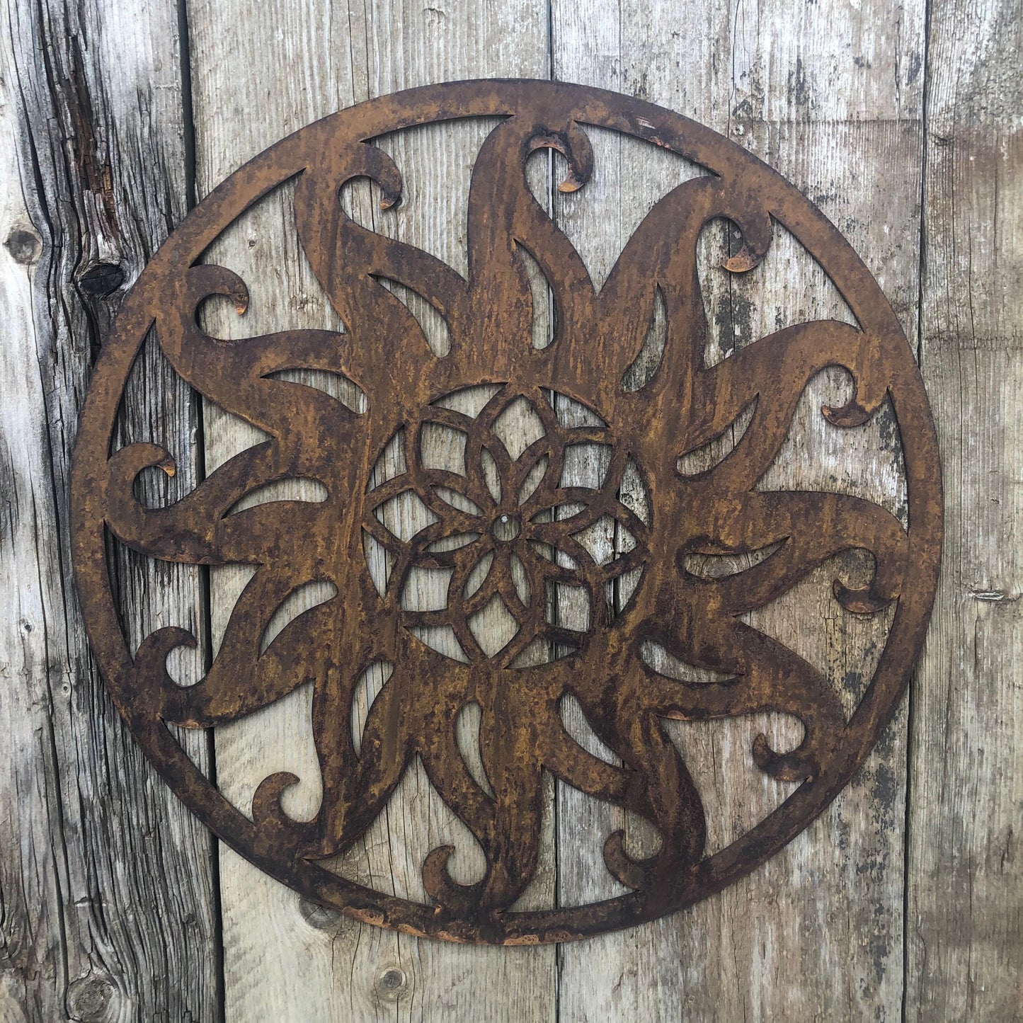 Rusty Metal Sun Decoration
