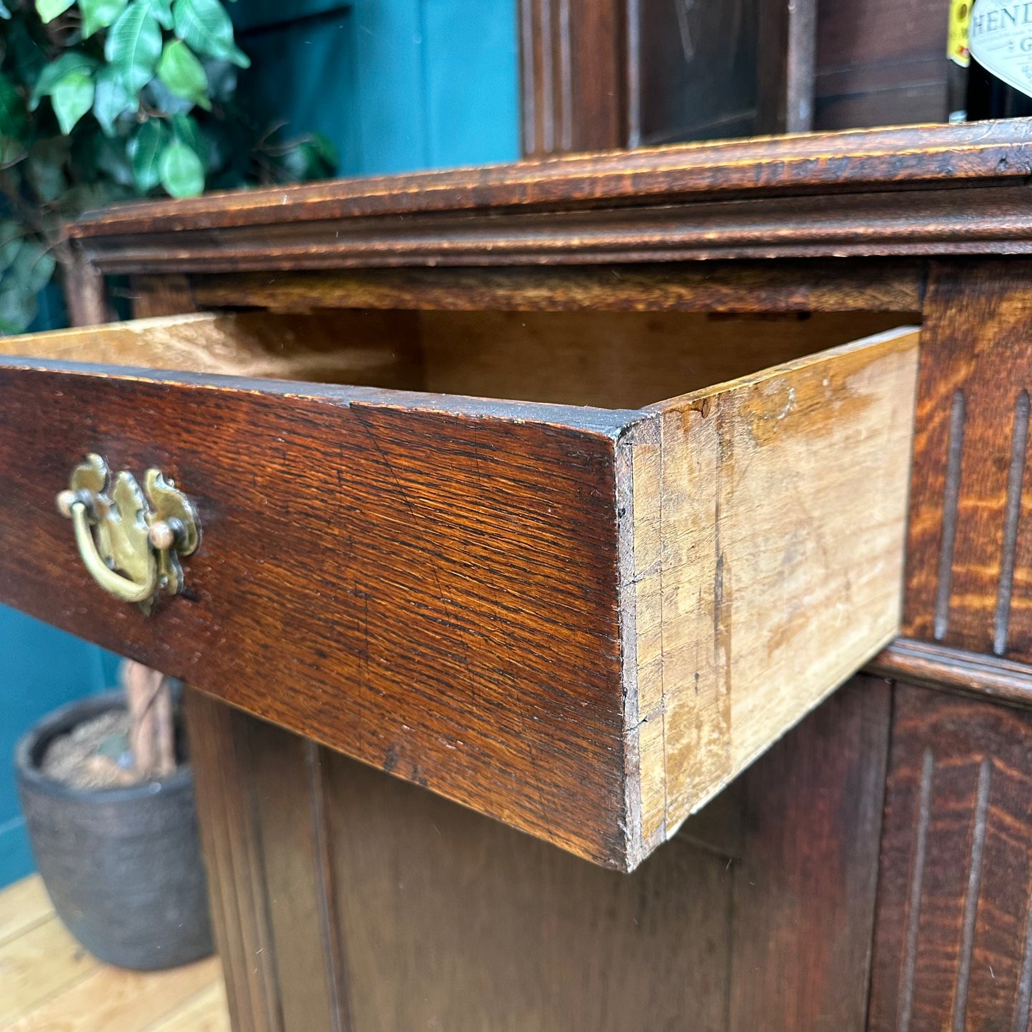 Antique Oak Court Cupboard /Antique Oak Dresser/Home Cocktail Bar / Oak Cabinet / Buffet Server