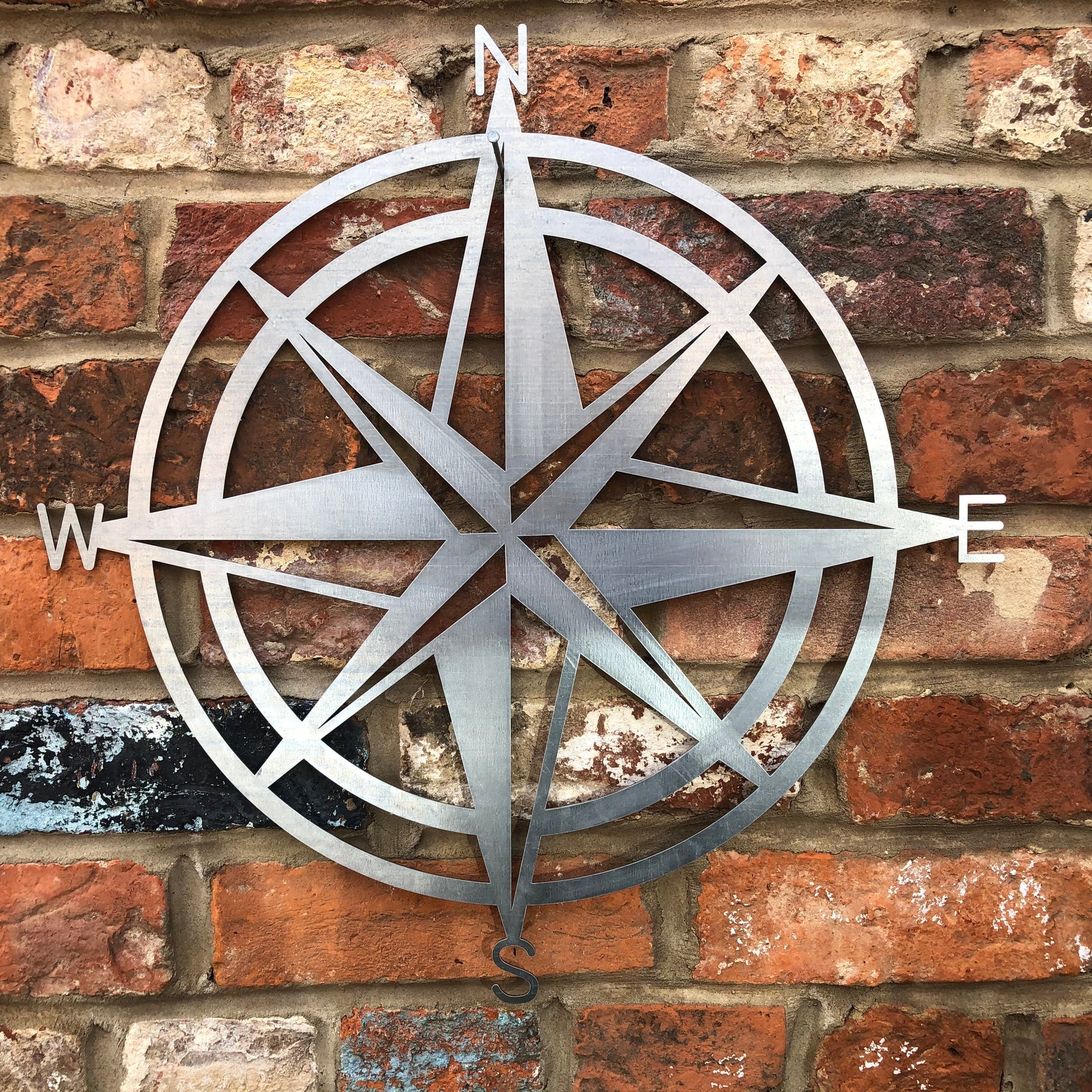 Galvanised Steel compass decoration