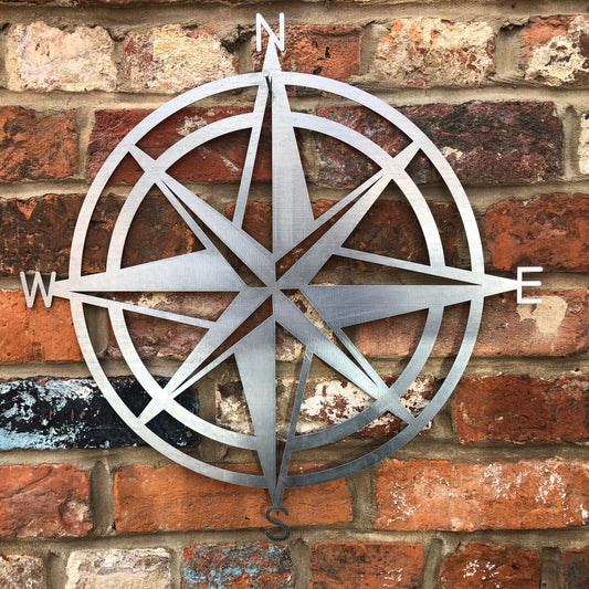 Galvanised Steel compass decoration