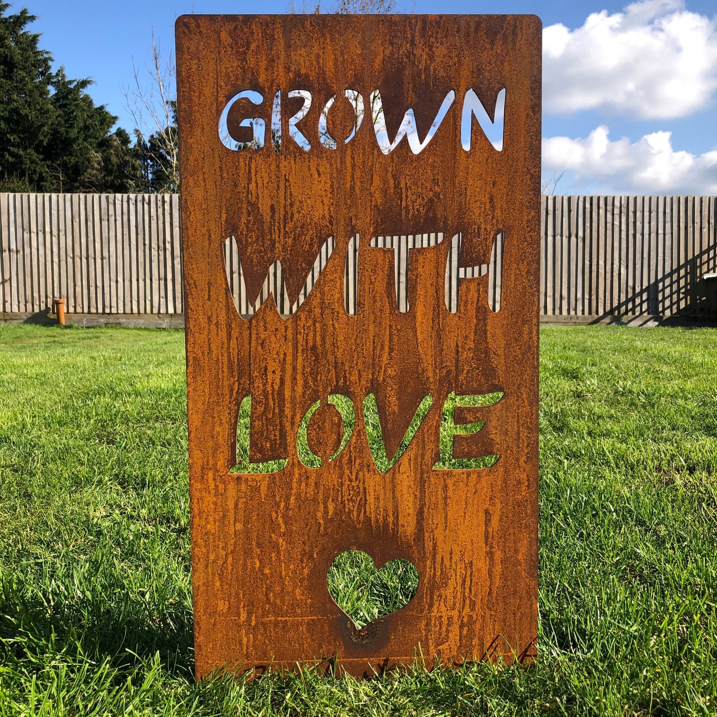 Garden sign - grown with love