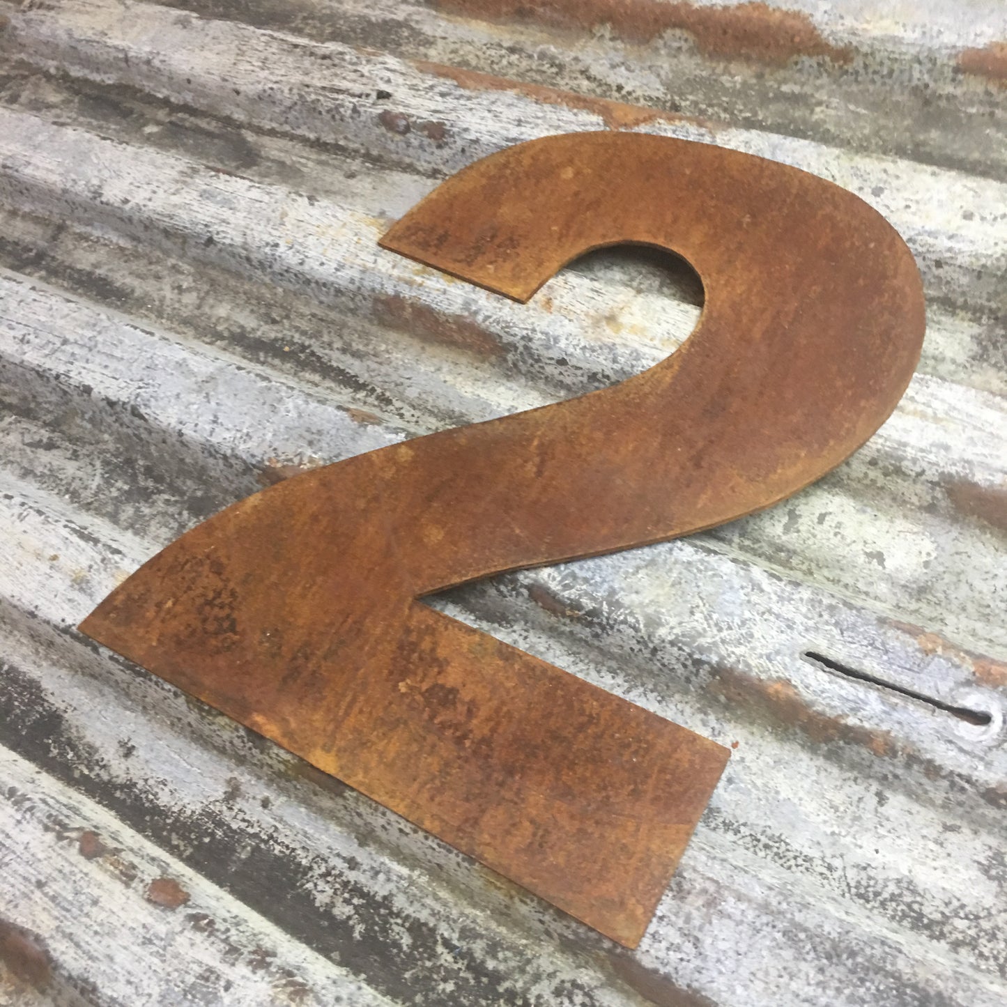 12" Rusty Fat Font Metal Letters A-Z 0-9.