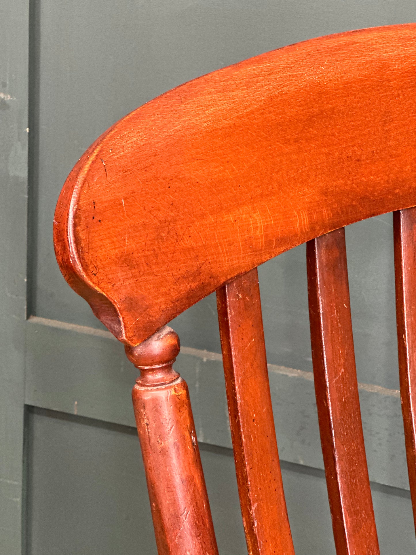 Antique Mahogany Elm Armchair / Grandfather Chair / Windsor Chair / Slat back