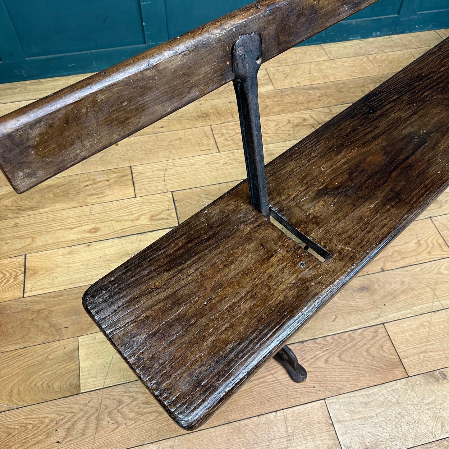 Antique Pitch Pine Bench / Railway Station Bench / Pine Hall Bench / Seating (b