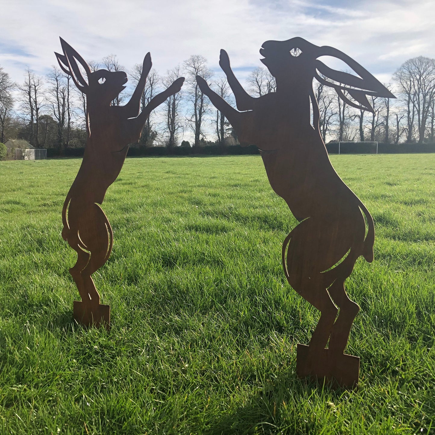 separate hares garden decoration/ statue 