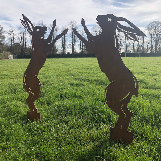 separate hares garden decoration/ statue 