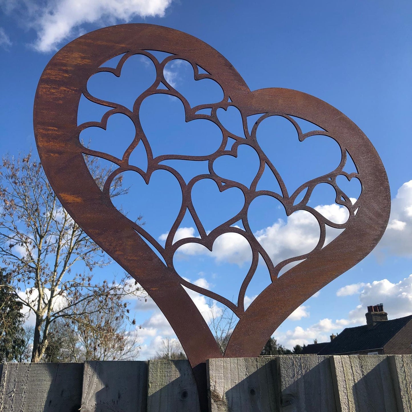 Large Rusty Metal Decorative Heart Garden Decoration
