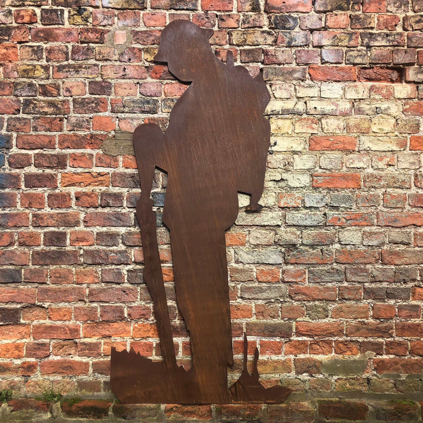 XL Lifesize Rusty Metal Soldier Garden Statue
