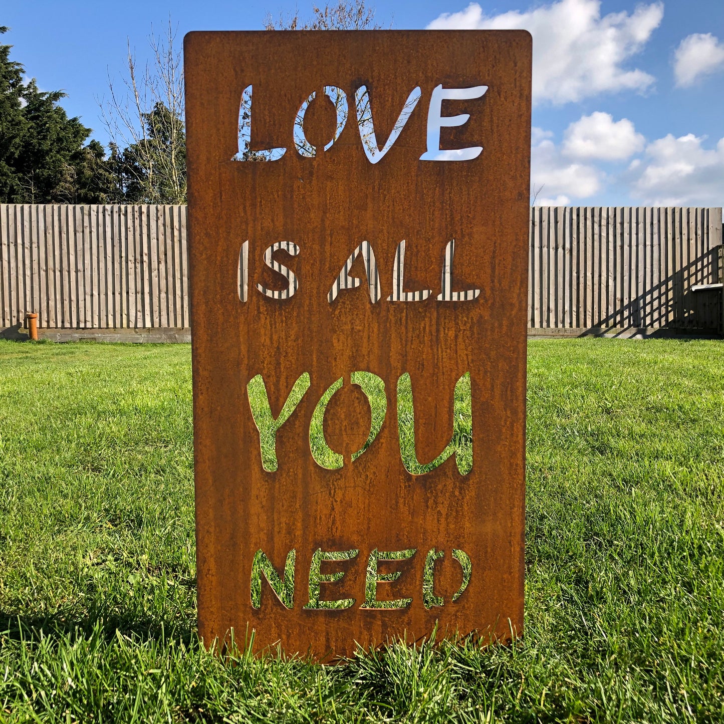 Rusty Metal Love Is All You Need Garden Sign