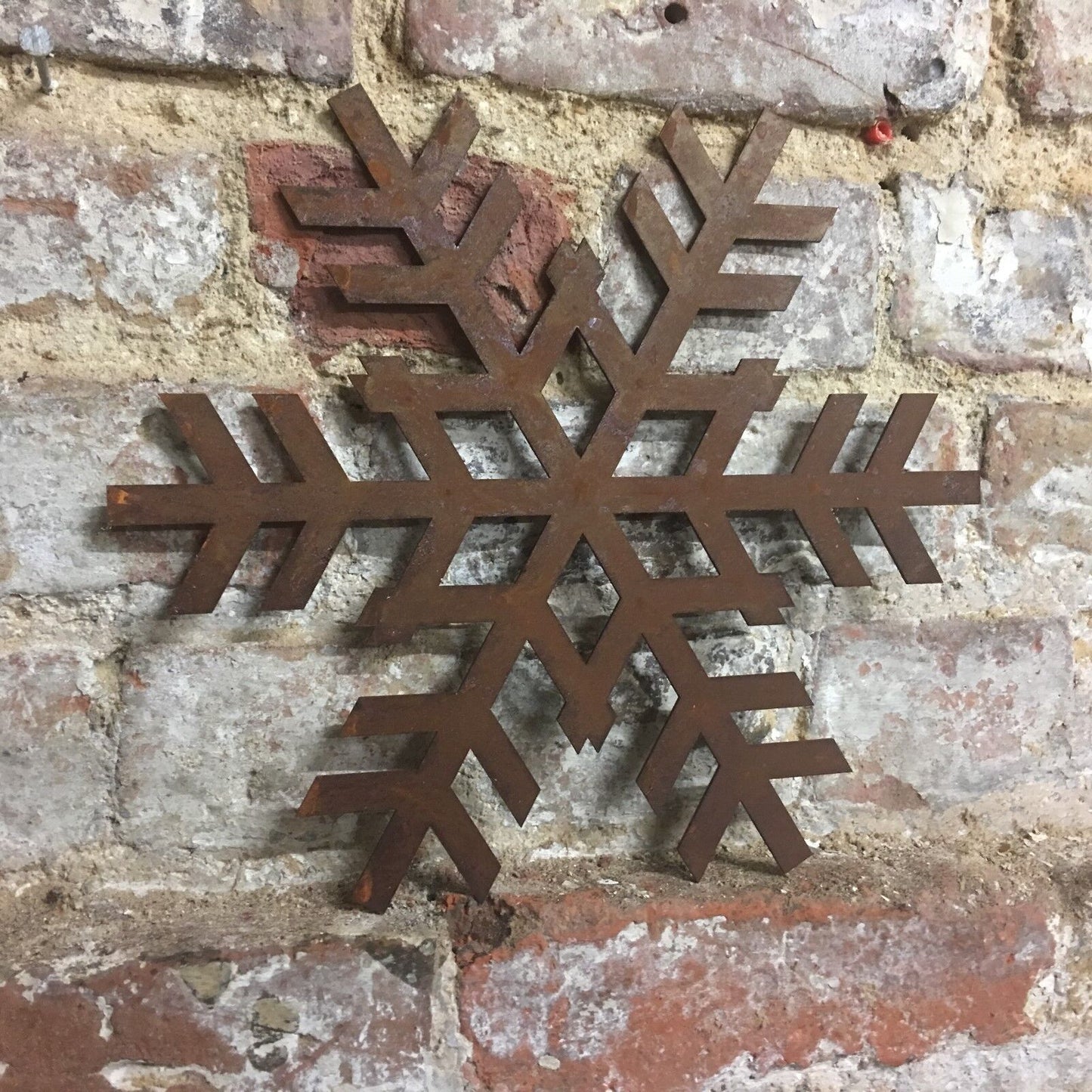 Large Rustic Metal Snowflake Decoration