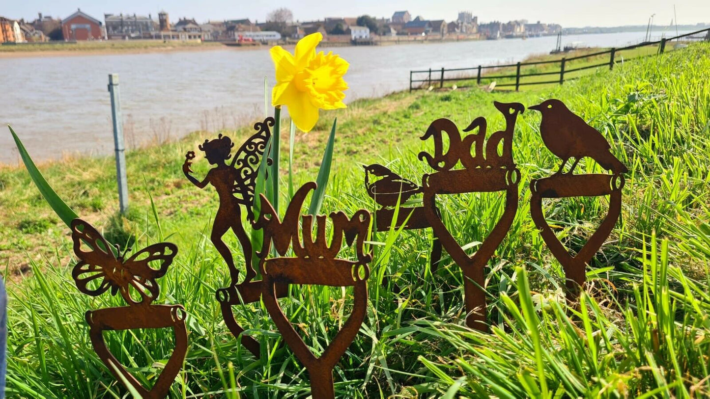 Rusty Metal Dad Spade Garden Decoration